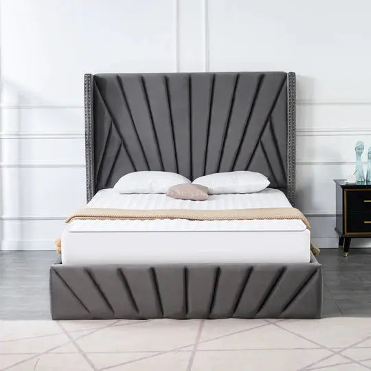 VFB-03 Velvet Storage Queen Bedframe - Furniture Story