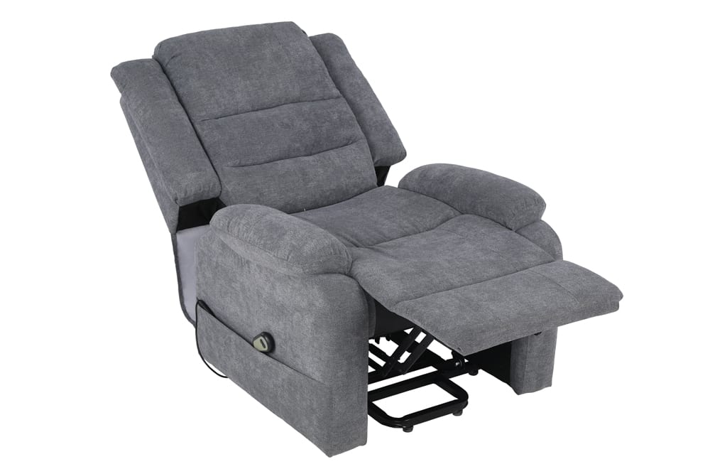Grey Faux - Recliner - Furniture Story