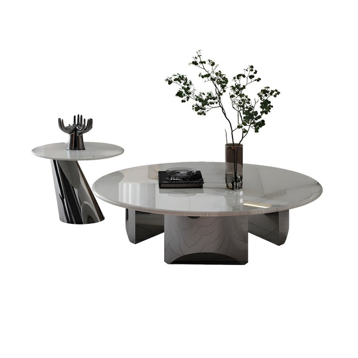 White Stone Top Coffee Table