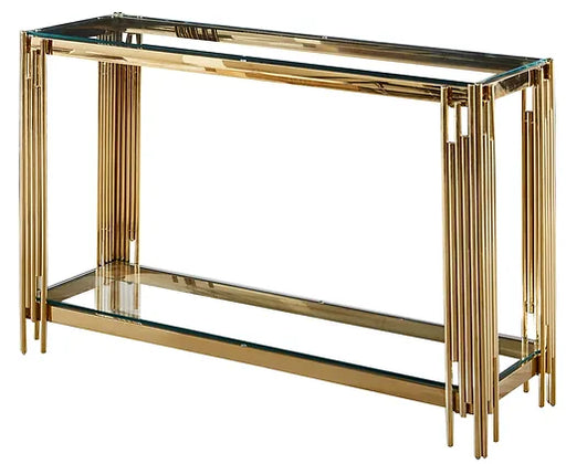 Ethan Gold Console Table - Furniture Story