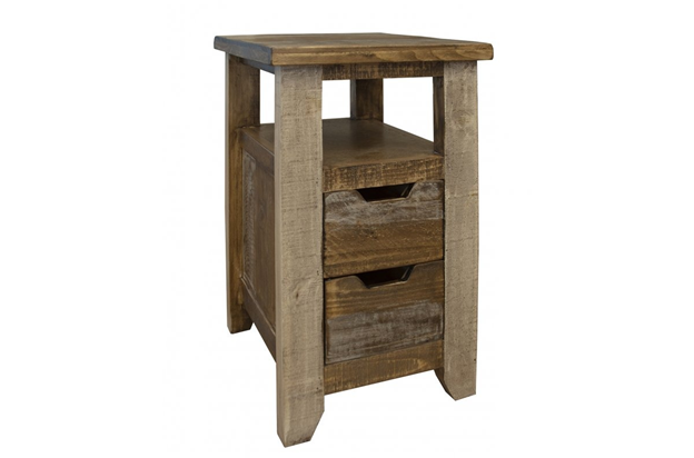 Antique 2 Drawers Chair side Table - Furniture Story