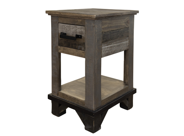Loft Brown Collection Chair Side Table 1 Drawer - Furniture Story