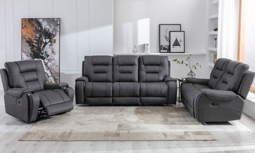 PORTO - LOVESEAT RECLINER - FONDA JET BLACK - Furniture Story