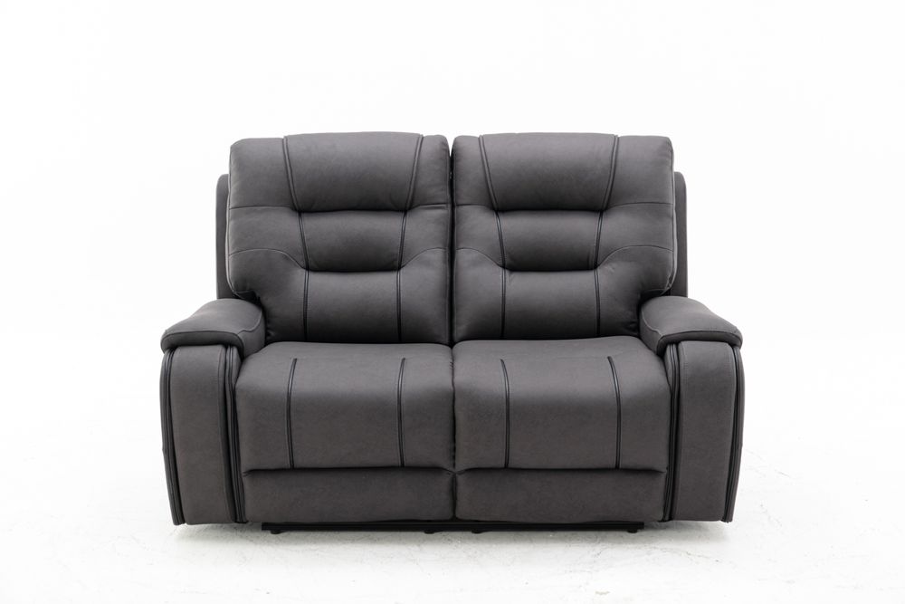 PORTO - LOVESEAT RECLINER - FONDA JET BLACK - Furniture Story