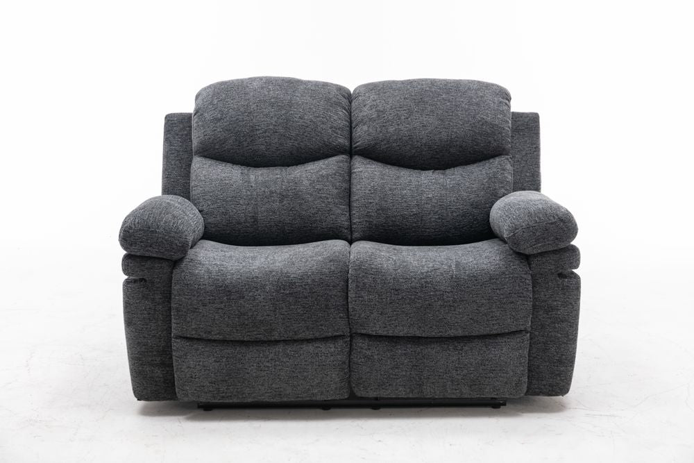 AIDA CHENILLE Love Seat CHARCOAL - Furniture Story