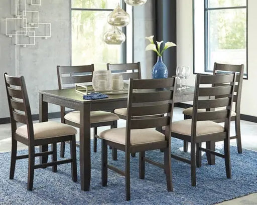 Rokane Dining Table and Chairs (Set of 7) - Furniture Story