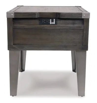 Todoe End Table with USB Ports & Outlets - Furniture Story