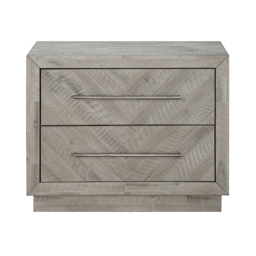 Alexandra Solid Wood Two Drawer Nightstand in Rustic Latte - Furniture Story