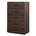 McKinney Five Drawer Solid Wood Chest in Espresso Pine - Furniture Story