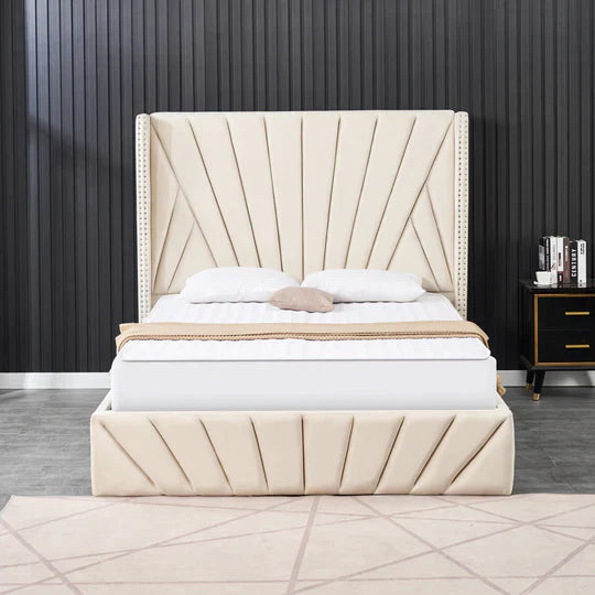 VFB-03 Velvet Storage King Bedframe - Furniture Story