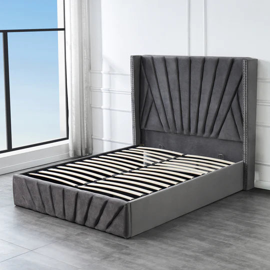 VFB-03 Velvet Storage Queen Bedframe - Furniture Story