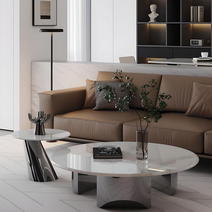 White Stone Top Coffee Table