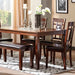 Bennox Dining Table and Chairs with Bench (Set of 6) - Furniture Story