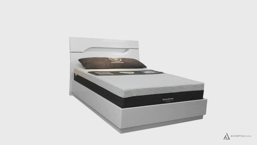 ZOE GLOSSY WHITE QUEEN STORAGE BED - Furniture Story