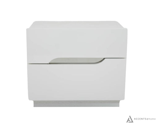 ZOE GLOSSY WHITE NIGHT STAND - Furniture Story