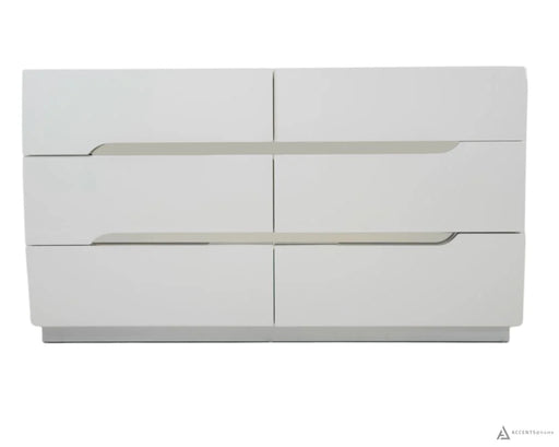 ZOE GLOSSY WHITE BEDROOM DRESSER - Furniture Story