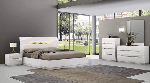 ZOE WHITE GLOSSY KING STORAGE BED - Furniture Story