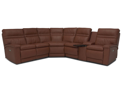 Leo 41185 Power Headrest Power Reclining Sectional (Made to order fabrics and leathers) - Furniture Story