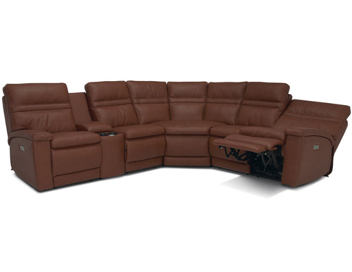 Leo 41185 Power Headrest Power Reclining Sectional (Made to order fabrics and leathers) - Furniture Story