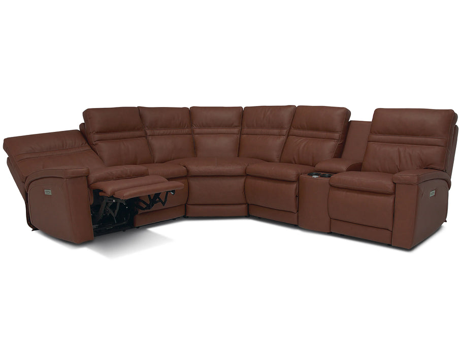 Leo 41185 Power Headrest Power Reclining Sectional (Made to order fabrics and leathers) - Furniture Story