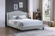 Twilight – Upholstered Platform Bed, Grey – Queen - Furniture Story