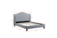 Twilight – Upholstered Platform Bed, Grey – Queen - Furniture Story