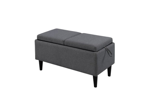 Colville Accent Ottoman w. Storage Coastal Grey - Furniture Story