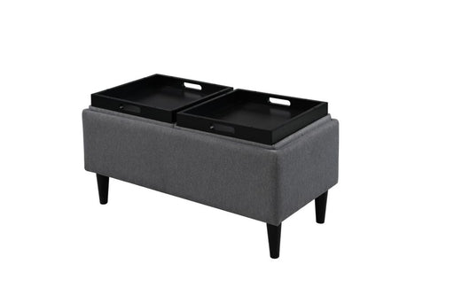 Colville Accent Ottoman w. Storage Coastal Grey - Furniture Story