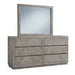 Herringbone Solid Wood Six Drawer Dresser in Rustic Latte - Furniture Story