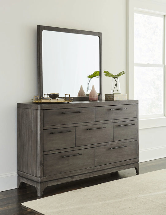 Cicero Seven-Drawer Dresser in Slate Grey - Furniture Story