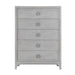 Boho Chic Five-Drawer Chest in Washed White - Furniture Story