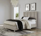 Argento Wave-Patterned King Bed in Misty Grey - Furniture Story