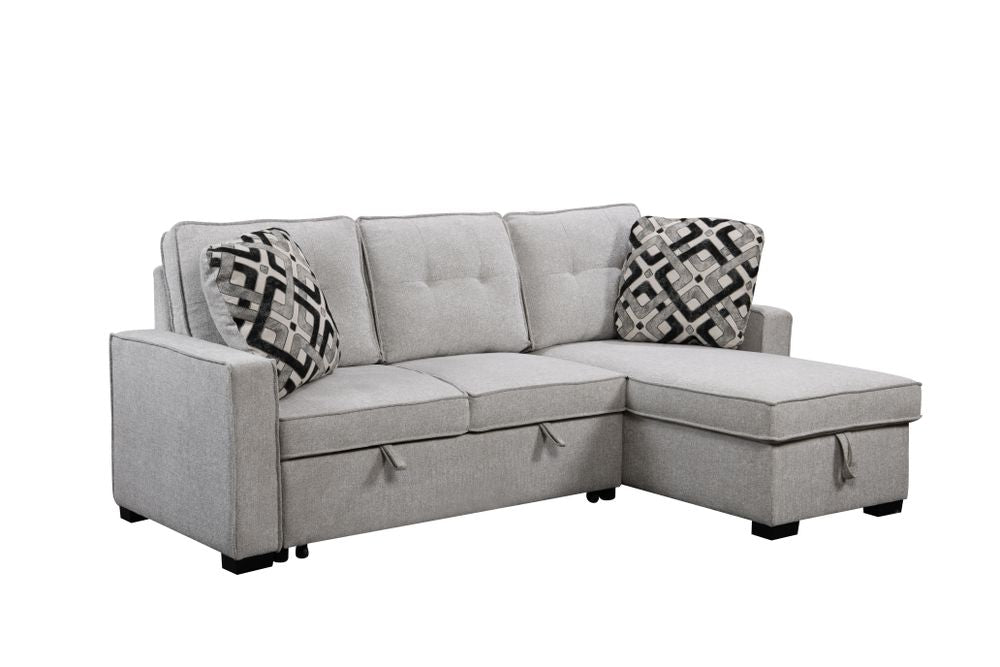 Casper LHF Loveseat w. Pull-out Bed GREY - Furniture Story