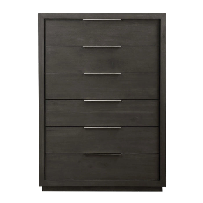 Oxford Six Drawer Chest in Basalt Grey - Furniture Story