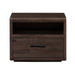 McKinney One Drawer Solid Wood Nightstand in Espresso Pine - Furniture Story