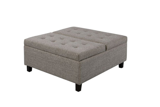 Chelan Accent Ottoman w. Storage Duvernay Stucco - Furniture Story