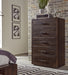 McKinney Five Drawer Solid Wood Chest in Espresso Pine - Furniture Story