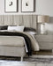 Argento Wave-Patterned King Bed in Misty Grey - Furniture Story