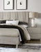 Argento Wave-Patterned Queen Bed in Misty Grey - Furniture Story