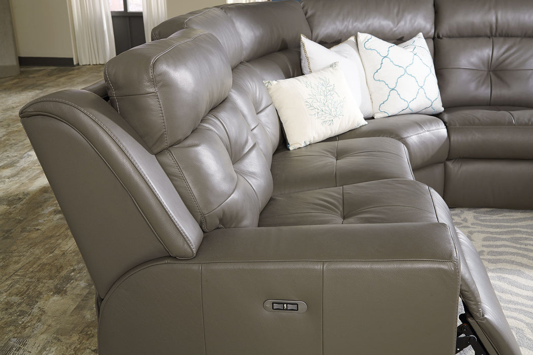 Grove 41062 Power Headrest Power Reclining Sectional (Made to order) - Furniture Story