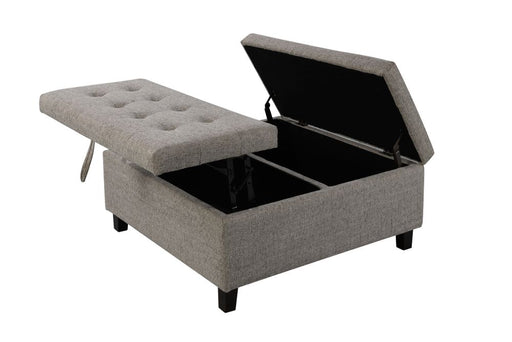 Chelan Accent Ottoman w. Storage Duvernay Stucco - Furniture Story