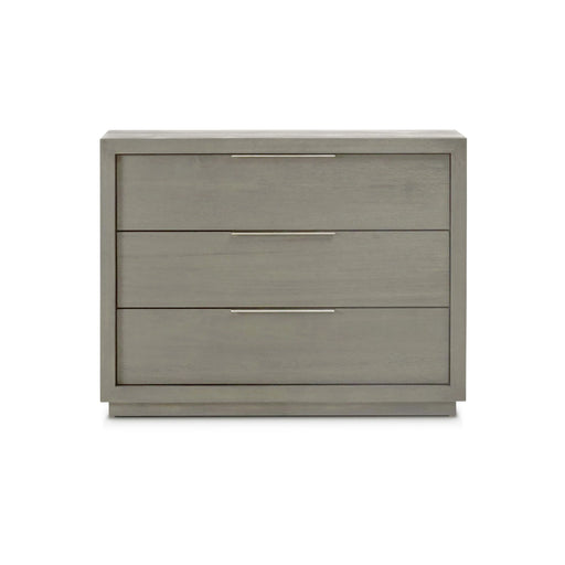 Oxford Three-Drawer Nightstand in Mineral - Furniture Story