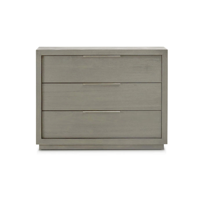 Oxford Three-Drawer Nightstand in Mineral - Furniture Story