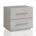 Destination Two Drawer Nightstand in Cotton Grey - Furniture Story