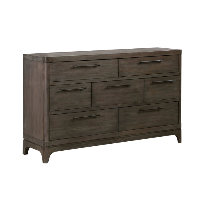 Cicero Seven-Drawer Dresser in Slate Grey - Furniture Story