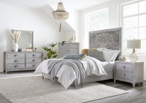 Boho Chic Nighstand in Washed White - Furniture Story