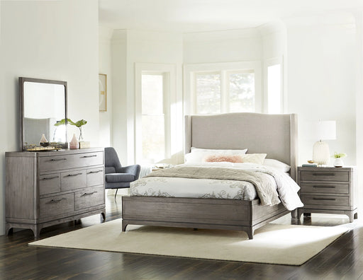 Cicero Upholstered Wingback - BED - Slate Grey - Furniture Story