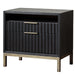 Kentfield Solid Wood Two Drawer Nightstand in Black Drifted Oak - Furniture Story