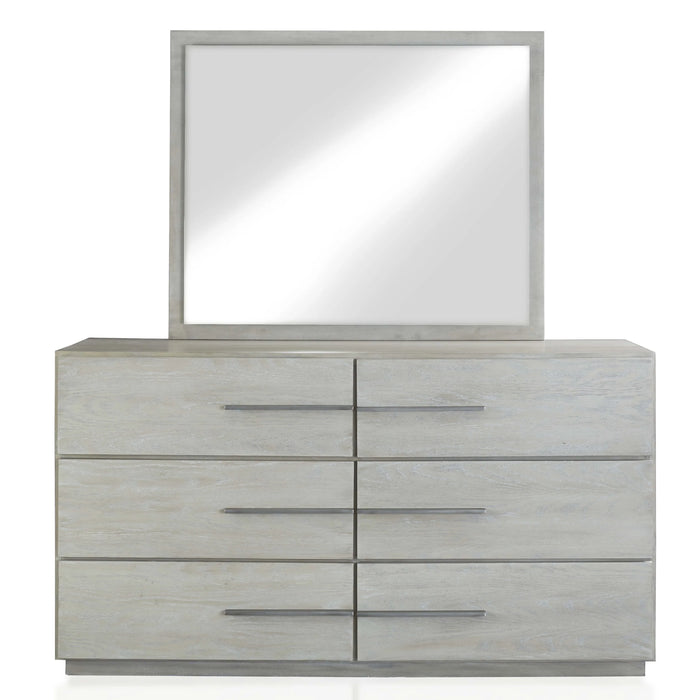 Destination Six Drawer Dresser in Cotton Grey - Furniture Story