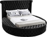 Alora – Upholstered Platform Bed, Black – King - Furniture Story